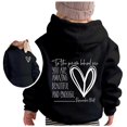 thumbnail image 2 of Mercatoo 2 to 14 Years Teen Girls Heart and Letter Graphic Hoodie Cozy Fashionable Long Sleeve Pom Puff Pullover Sweatshirt, 2 of 5