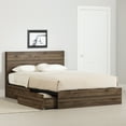 thumbnail image 1 of South Shore Musano Queen 2-Drawer Complete Bed, in Natural Walnut, 1 of 14