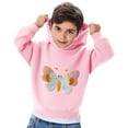 thumbnail image 5 of FAIOROI Little Girls 5T Pink Butterfly Hoodie, 100% Polyester Durable Machine Washable for Everyday & Casual Outings, 5 of 5