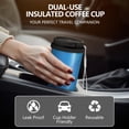 thumbnail image 5 of 18oz Travel Coffee Mug, 316 Stainless Steel Vacuum Insulated Tumbler with 2-in-1 Straw Lid & Strap, Abstract Geometric Print, 5 of 6