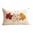 thumbnail image 2 of Cififendec Thanksgiving Lumbar Pillow Cover, 19.69"×11.81", Autumn Maple Leaf Embroidered Textured Fall Cushion Cover for Sofa Farmhouse Decor, 2 of 7