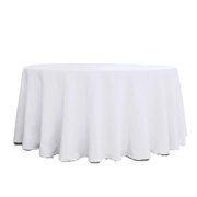 Efavormart 10 Pack Round Tablecloth, 120 Inch Stain & Wrinkle Resistant Washable Table Cloth, Decorative Polyester Fabric Table Cover for Banquet, Wedding, Dining- White