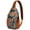 Bohemian, variant on Boho Summer Beach Sling Backpack with Hawaiian Floral, Jungle Leaves, Palm Leaf Pattern, Vibrant Botanical Tropical Print for Travel