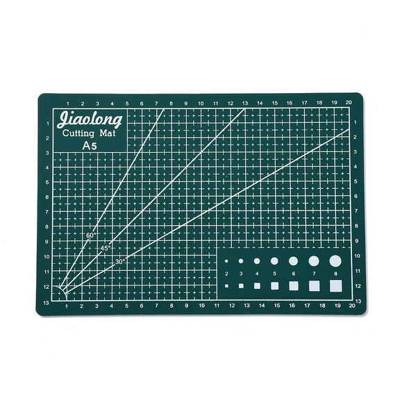 1 pc A5 PVC Cutting Mat Double Sided Gridded Cutting Board for Craft Art Dark Sea Green 14.9x22x0.3cm
