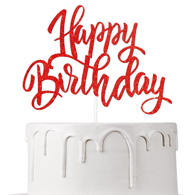 Letras doradas con purpurina dorada de felicitación de cumpleaños de Notbadsys para decoración de ta