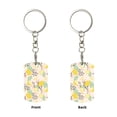 thumbnail image 2 of Goofa Lemon Leaves Printed Rectangular Metal Keychain Bag Charm Floral Charm for Purse Keys Metal Keyring Gift for Women Accessories, 2 of 7