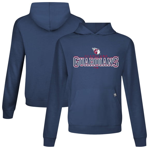 Men's Levelwear Navy Cleveland Guardians Relay Journey Pullover Hoodie