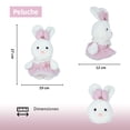 thumbnail image 2 of Peluche De Conejito Blanco Con Vestido Y Moño, 2 of 6