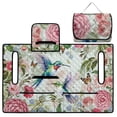thumbnail image 4 of COEQINE Bag-Style Foldable Golf Cart Seat Cover, Compact Carry Design with Handle, Universal 51.2"x30.3" for Most 2-Seaters, Quilted Polyester, 4 Front Pockets, Hummingbird Butterfly Flower, 4 of 8