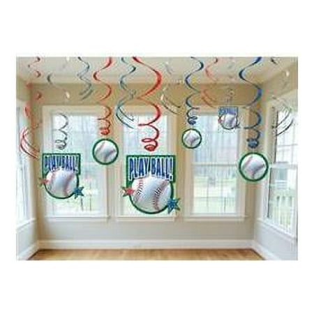 Amscan 203598 Baseball - Swirl Decorations