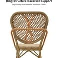 thumbnail image 4 of PURPLE LEAF Outdoor Bar Chairs,French Counter Height Bar Stools Set of 2 Patio Rattan Aluminum Bamboo Pattern Finish Barstools with Back for Pool Garden Kitchen Island, Brown, 4 of 6