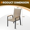 thumbnail image 2 of UDPATIO Patio Chairs Set of 2, Outdoor Dining Chairs with Textilene, Metal Frame for Garden,Khaki, 2 of 9