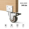 thumbnail image 4 of Side Mount Casters, 1.5 Inch Furniture Wheels, L-Shaped Rubber Casters Set of 4, 360-Degree Locking Swivel Top Plate Small Castor Wheels for Furniture, Baby Bed, Kitchen, Cabinet, Table., 4 of 6