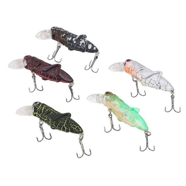 Fyydes Grasshopper Minnow Hard Baits,Insect Grasshopper Lure,5PCS Insect  Grasshopper Minnow Hard Baits 5.5cm/3.3g Artificial Swimbaits Fishing  Tackle 
