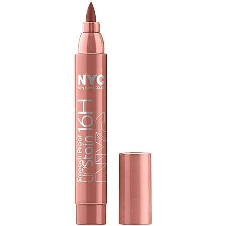 NYC Smooch Proof 16HR Lip Stain, 492 Never Ending Nude, 0.1 fl oz