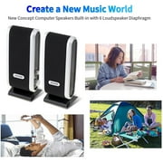 Computer Speaker USB Powered Multimedia Small Desktop Speaker with Stereo Sound for Laptops and PC or TV,3.5mm Black