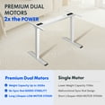 thumbnail image 4 of FLEXISPOT E6 63"x24" Dual Motors 3-Stage Standing Desk Solid Wood Home Office Height Adjustable Desk with Wheels, Solid Rubber Wood Desktop and White Frame, 4 of 10
