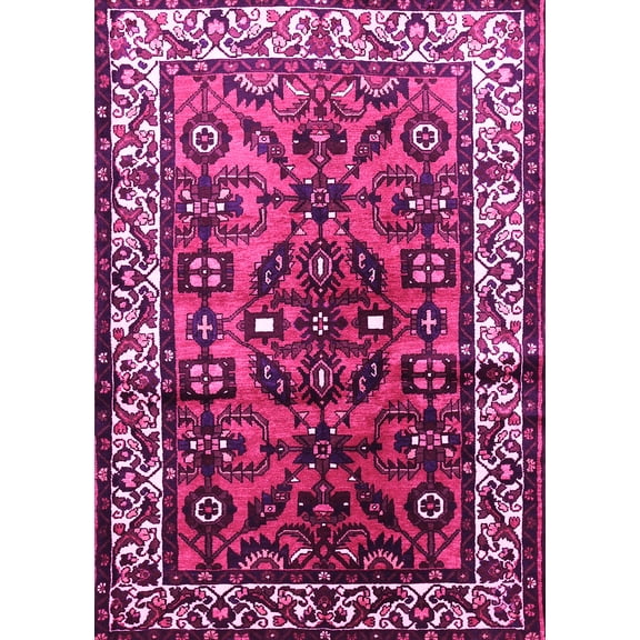 Ahgly Company Indoor Rectangle Persian Pink Traditional Area Rugs, 5' x 7'