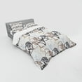 thumbnail image 2 of Ambesonne Abstract Bedding Set 4 Pcs, Triangles Squares Plygons, Queen, Grey Black Cocoa, 2 of 2