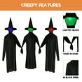 thumbnail image 4 of 3-Piece Set Halloween Black Witches with Change Colors light-up hand-held witch scream sound-activated sensor Halloween or daily decoration, 4 of 12