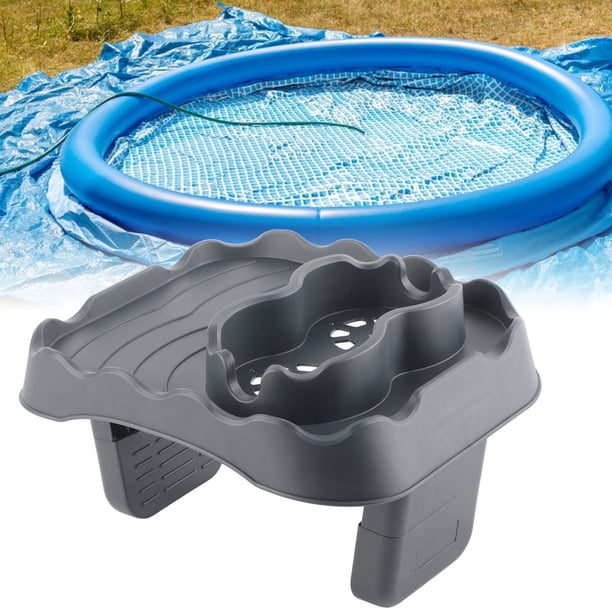 PureSpa Hot Tub Tray – Non-Slip Side Table With Cup Holders, TPU Material, Clip-On Design For Spa/Pool (Grey)