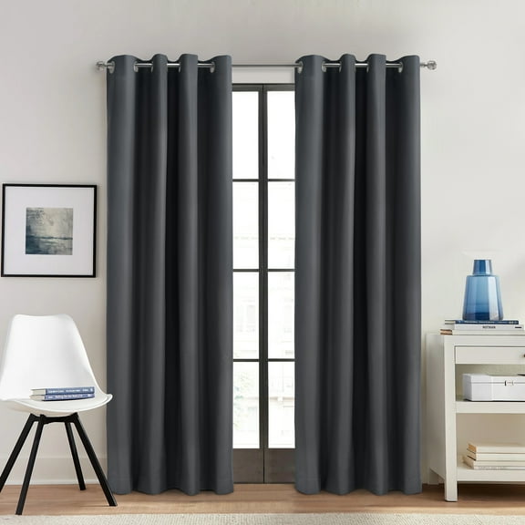 Thermaplus Alpine Blackout Premium Stylish and Functional Grommet Curtain Panel 52" x 108" Charcoal