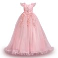 thumbnail image 4 of Miluxas Robe de Princesse pour Filles Robe Formelle pour Enfants Robe de Bal Concours Mariage Fête Robes pour Filles Rose 12-13 Ans, 4 of 6