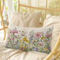 thumbnail image 4 of Spring Botanical Pillow Covers, Linen Long Throw Pillow Case, Watercolor Floral Eucalyptus Leaves Beige Holiday Pillow Protector Decorative Cushion Cover for Living Room/Bedroom 16" x 24", 4 of 8