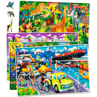 QISIWOLE Wooden Jigsaw Puzzles for Kids Age 4-8 Years Old, Animals  Astronaut Fruit Car Toddler Puzzles Party Favors for Girls and Boys,  Portable Travel Puzzles 24 Pieces clearance under 10 ! 