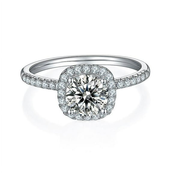 1Carat Cushion Cut Moissanite Engagement Ring Diamond Wedding Ring(D Color, VVS1 Clarity)