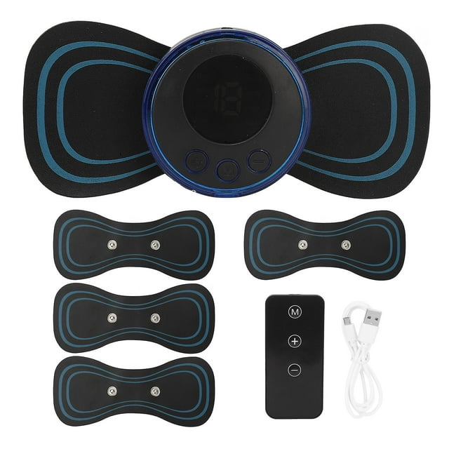 Microcurrent Chest Massager, 8 Modes, Portable Cervical Massage Pad, Mini Handheld Massager