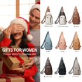 thumbnail image 2 of Bandolera LATMAP 7L de piel para mujer y hombre, antirrobo, color negro, 2 of 9