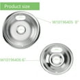 thumbnail image 6 of MP31YA Electric Stove Burner Element Replacement MP15YA(6") MP21YA(8") & Range Burner Drip Pans W10196405(8”) W10196406(6”) for Whirlpool Kenmore Maytag Amana, 6 of 9