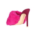 thumbnail image 4 of Women Faux Fur Pointed Open Toe Stiletto Mules Heel Sandal 18571, 4 of 6