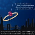 thumbnail image 2 of Gem Stone King 10K Yellow Gold Oval Red Created Ruby and White Lab Grown Diamond Engagement Ring for Women (0.55 Cttw, Oval 6X4MM, Gemstone July Birthstone, Available in Size 5, 6, 7, 8, 9), 2 of 6
