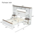 thumbnail image 6 of Solid Pine Wood Platform Bed with All-In-One 2 Nightstand Bookcase and Storage Shelf for Bedroom Apartment,Guest Room,Full, White+Walnut, 6 of 6