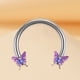 thumbnail image 4 of Cool Butterfly Retenedor Joyería Labio Niñas Cuerpo Pendientes de Cejas de Tabique - Púrpura, 4 of 7