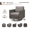 thumbnail image 6 of Patiobula Outdoor Oversized Patio Furniture Set with Fire Pit Table, All-Weather Wicker Sectional Swivel Rocker Chairs Sets,Luxury 7-Seat Conversation Set for Porch, Balcony, Deck, Gray/Gray, 6 of 12