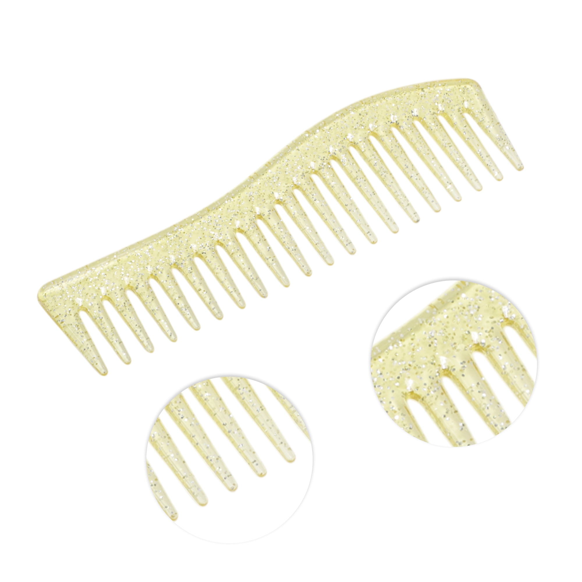 Unique Bargains 1 Pc Women Durable S Shaped Wide Tooth Straightening Comb Yellow