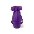 thumbnail image 2 of BLISSFUL STEP Women's Ankle Buckle Strap Chunky Heel Sandal Shoes Purple 6, 2 of 7