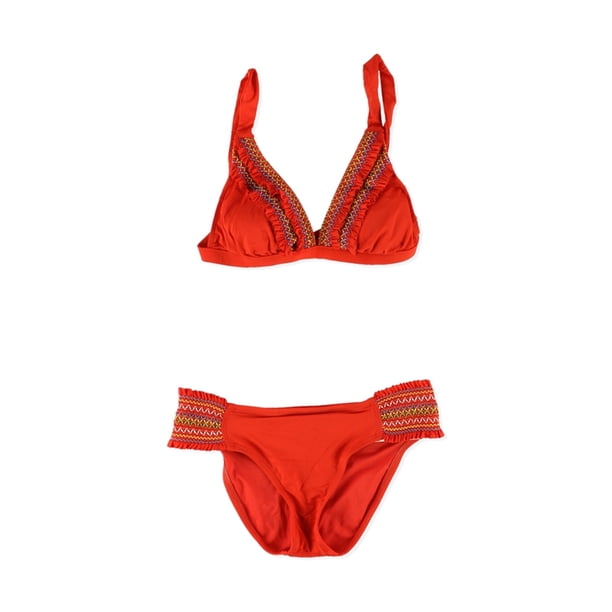 Lucky Brand Womens Fiesta Side Tab Bikini de 2 piezas, naranja, pequeño Lucky Brand Bikini