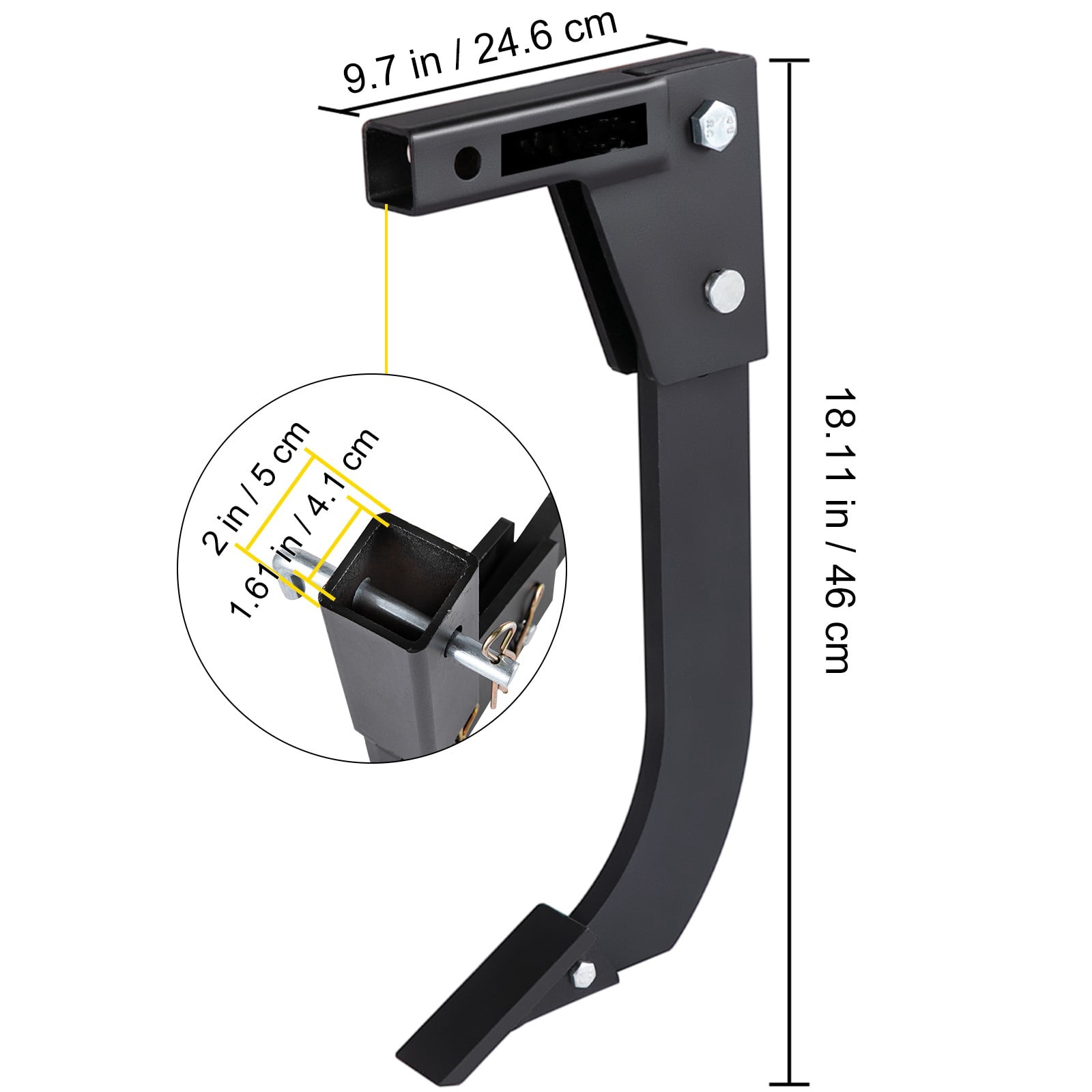 VEVOR Hitch Mounted Ripper Box Scraper 18" Shank Fit for 2" Receiver Adapters