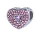 thumbnail image 1 of Charm para Pulsera LuckyLy, Dije de Corazón, Acero Inoxidable y Zirconia Cúbica Rosa, Modelo Lucía plateado UNITALLA, 1 of 8