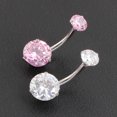 thumbnail image 1 of Jinsinto 2pcs Anti-allergy Umbilical Nail Creative Zircon Belly Button Ring, 1 of 5