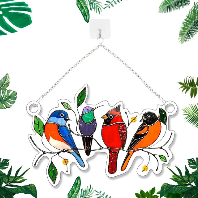 Vitrales para colgar ventanas de pájaros Colco atrapasoles Multicolor 155x105cm