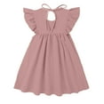 thumbnail image 4 of MEZZALL Kids Girls Toddler Solid Color Fly Sleeves Lace Princess Girls Dress Clothes Leisure Sundress, Pink, 2-3 Years, 4 of 4