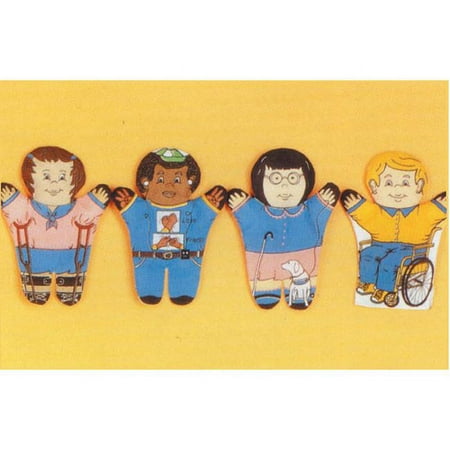 Dexter Educational Toys DEX830B Special Needs 4 Piece Puppet Set - African-American