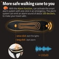 thumbnail image 4 of Bastón de senderismo inteligente ispuoocti con alarma para hombres y mujeres, telescópico y ajustable para personas mayores, carga directa por USB, con luz LED, un bastón para tres usos, ligero y esta, 4 of 5
