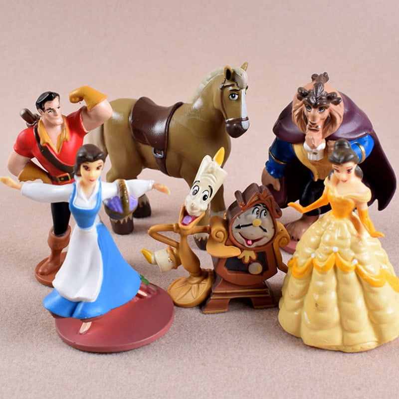 6Pcs Set Disney Movie Anime Beauty And The Beast Cartoon Model Action Figure Mini Decoration Collection Figurine Toys Gift Walmart
