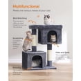 thumbnail image 4 of ZHOUB Cat Tree, 33.1-Inch Cat Tower, L, Cat Condo for Large Cats up to 16 lb, Large Cat Perch, 2 Cat Caves, Scratching Post, Light Gray-Smoky Gray-XL, 4 of 15